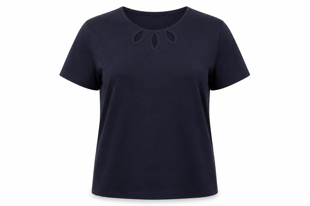 Womens UK Size XL EWM Blue Basic T-Shirt
