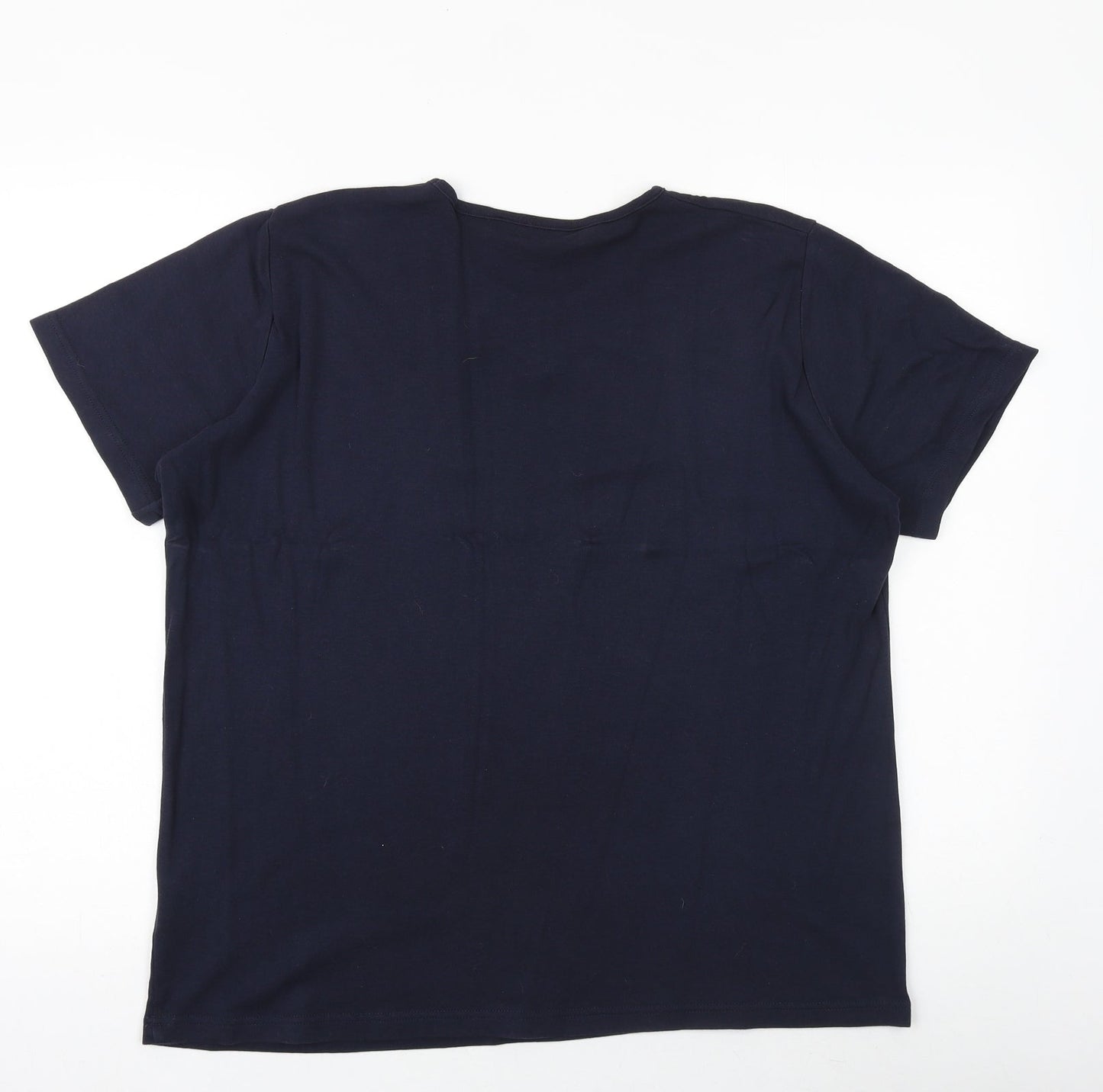 EWM Womens Blue 100% Cotton Basic T-Shirt Size XL Scoop Neck