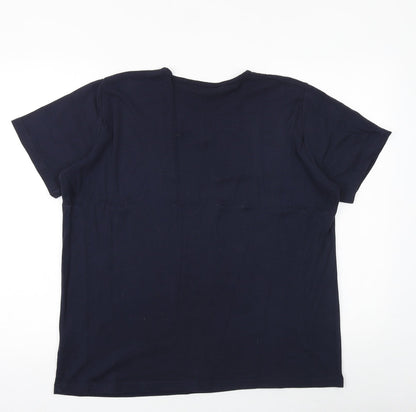 EWM Womens Blue 100% Cotton Basic T-Shirt Size XL Scoop Neck