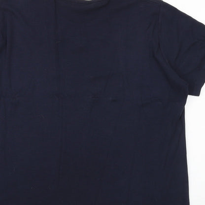 EWM Womens Blue 100% Cotton Basic T-Shirt Size XL Scoop Neck