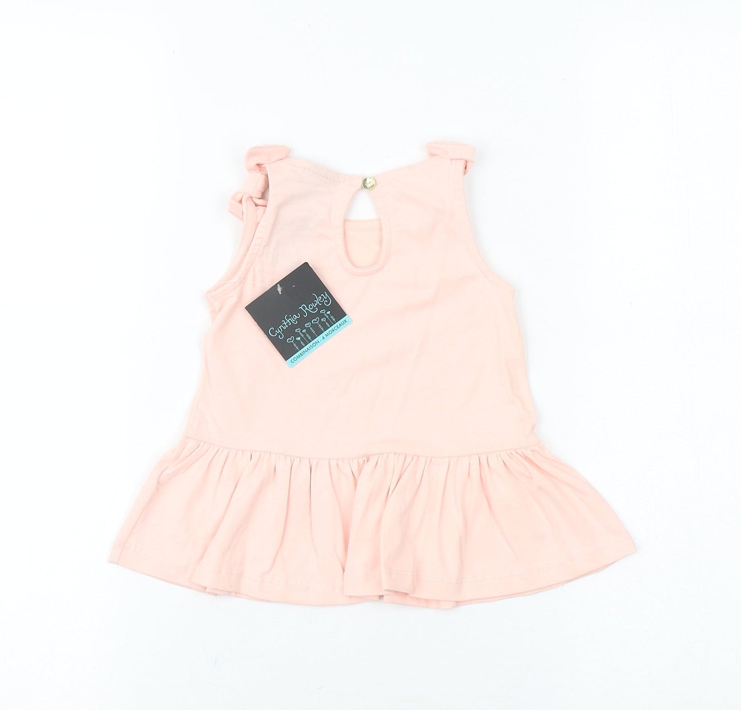 Cynthia Rowley Baby Pink 100% Cotton A-Line Size 12 Months Round Neck Pullover - Shine On Rainbow