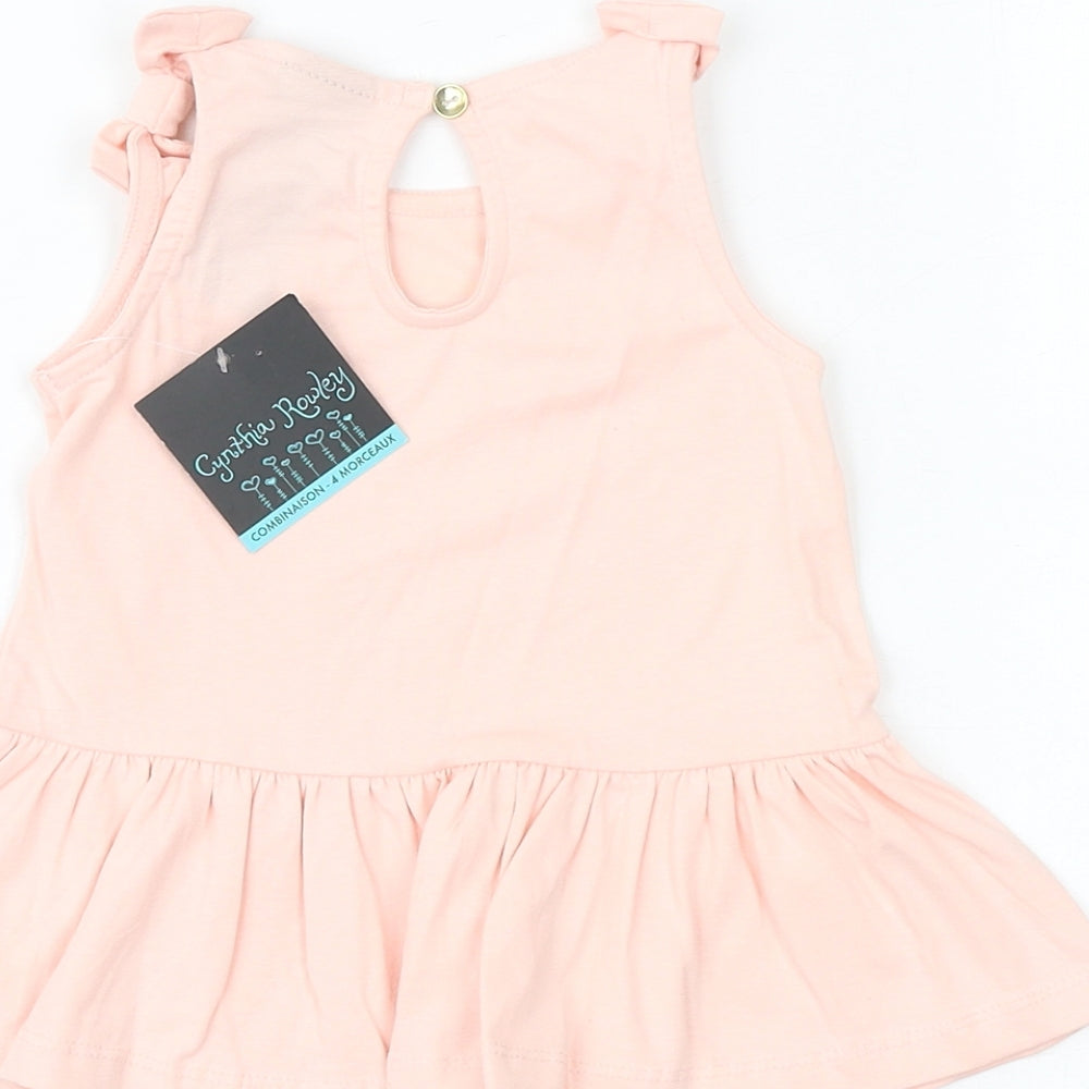 Cynthia Rowley Baby Pink 100% Cotton A-Line Size 12 Months Round Neck Pullover - Shine On Rainbow