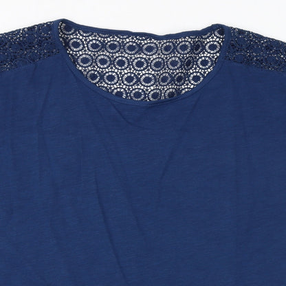 Avenue Womens Brown 100% Cotton Basic T-Shirt Size 16 Scoop Neck - Crochet Back Detail