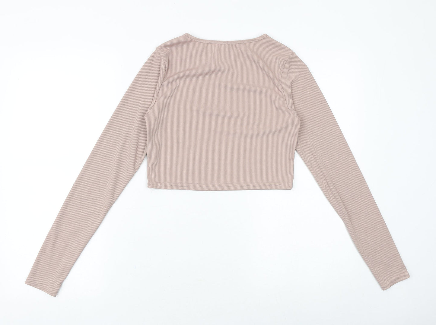 Womens UK Size M Nasty Gal Pink Cropped Blouse