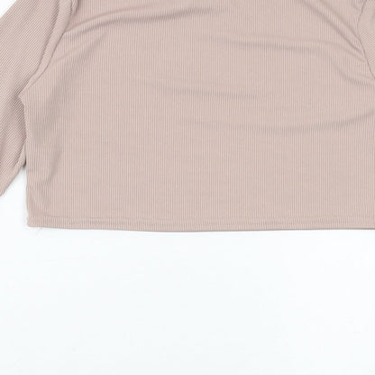 Womens UK Size M Nasty Gal Pink Cropped Blouse