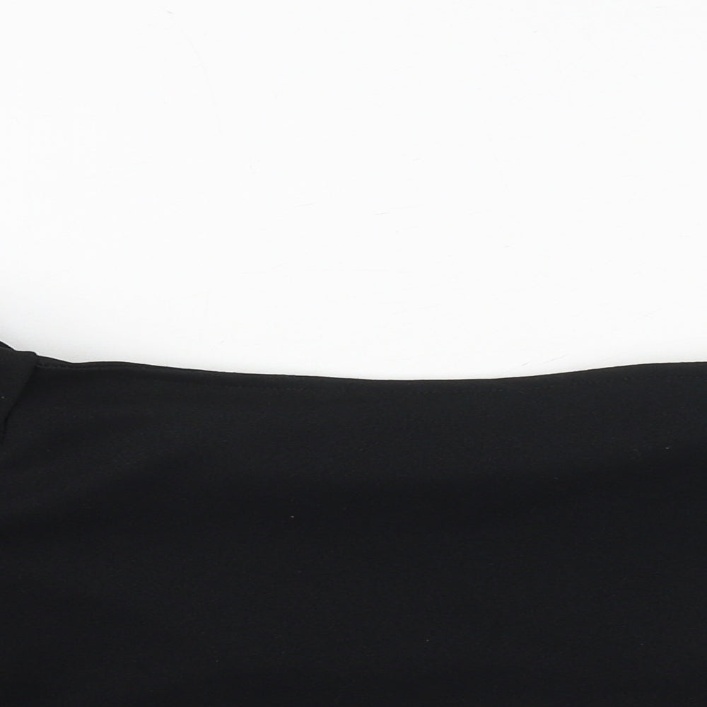 Boohoo Womens Black Polyester Cropped Blouse Size 10 Off the Shoulder - Bardot