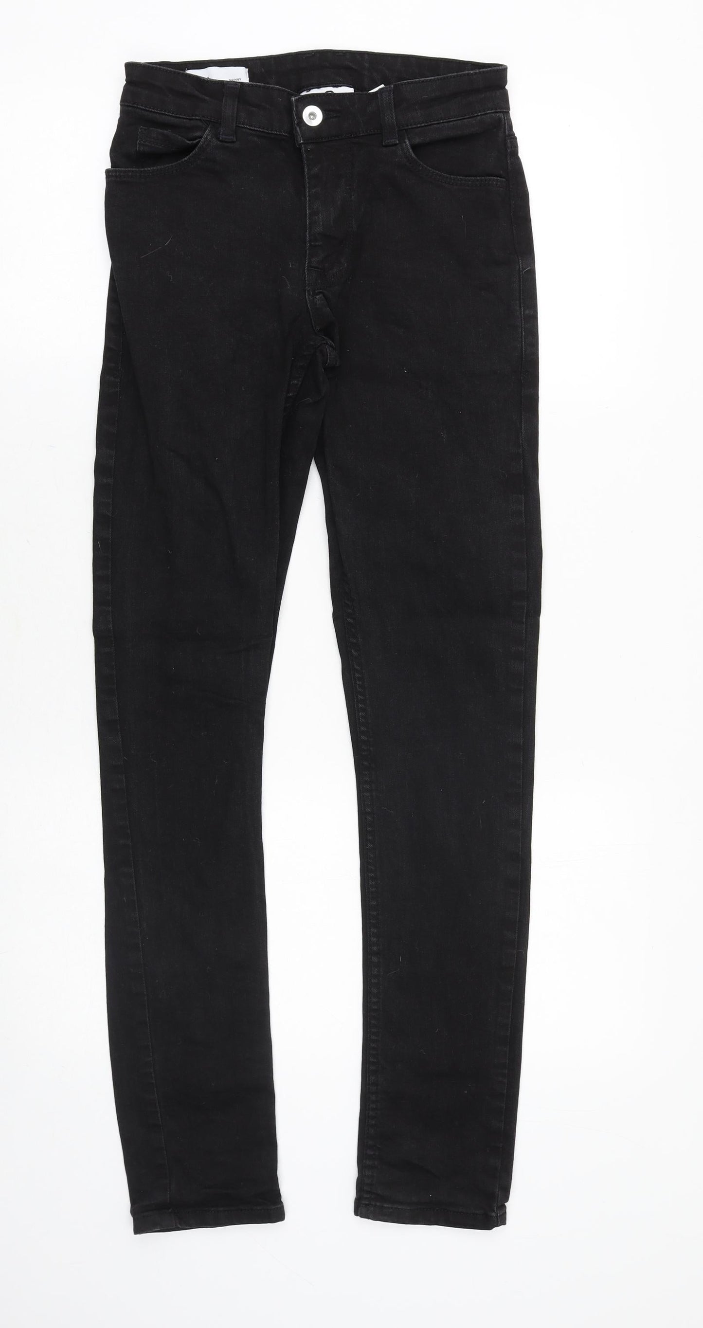 COLLUSION Mens Black Cotton Skinny Jeans Size 26 in Slim Zip