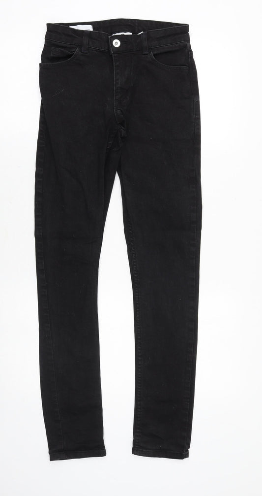 COLLUSION Mens Black Cotton Skinny Jeans Size 26 in Slim Zip
