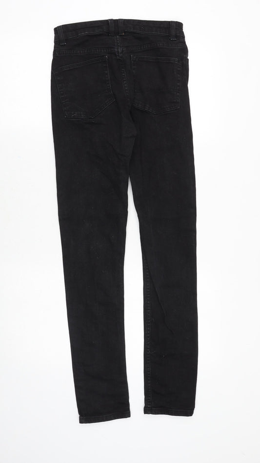 COLLUSION Mens Black Cotton Skinny Jeans Size 26 in Slim Zip