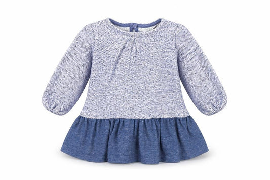 NEXT Baby Blue Cotton A-Line Size 0-3 Months Round Neck Button