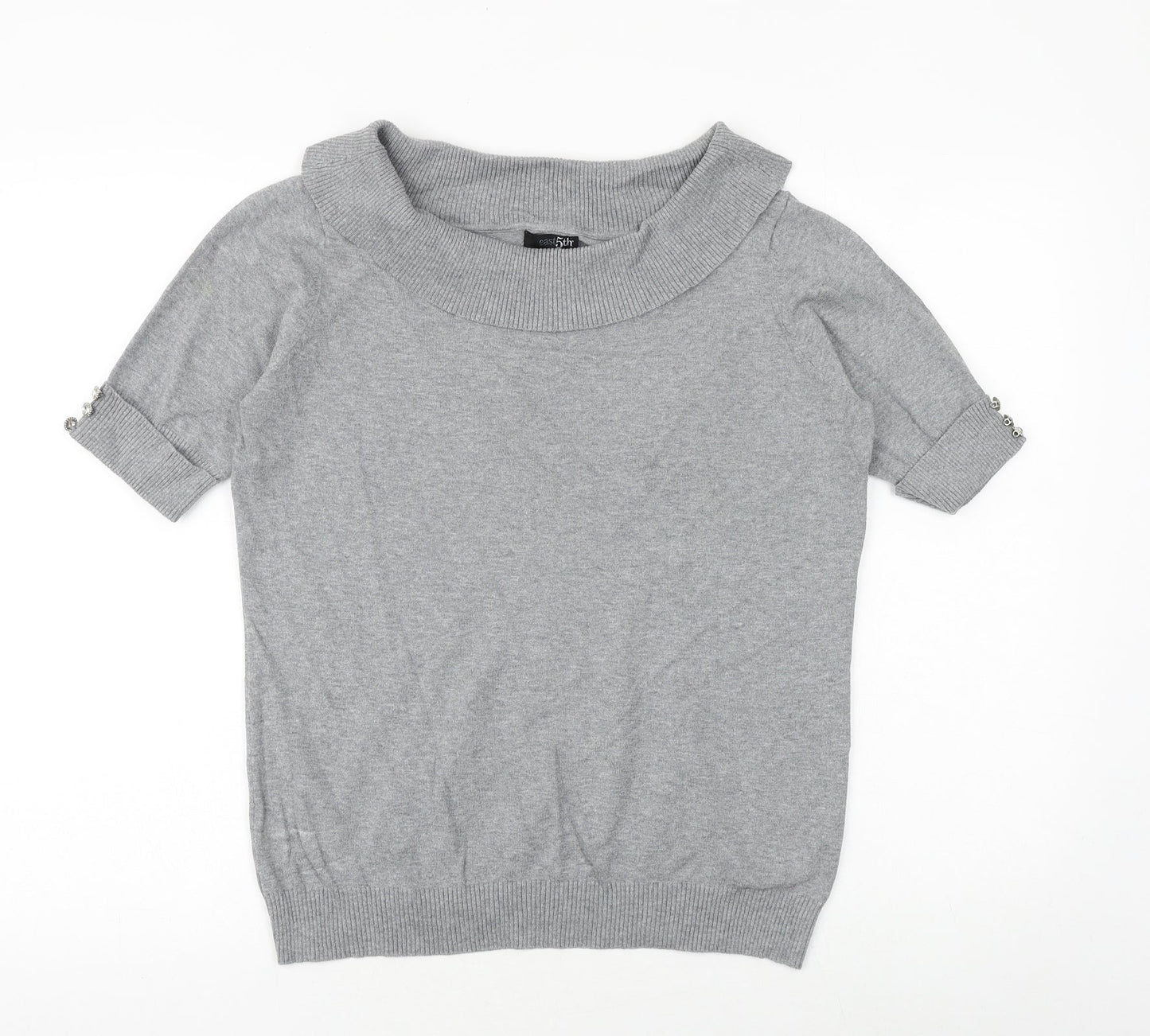 East 5th Womens Grey Round Neck Cotton Pullover Jumper Size L