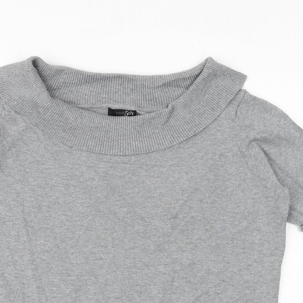 East 5th Womens Grey Round Neck Cotton Pullover Jumper Size L