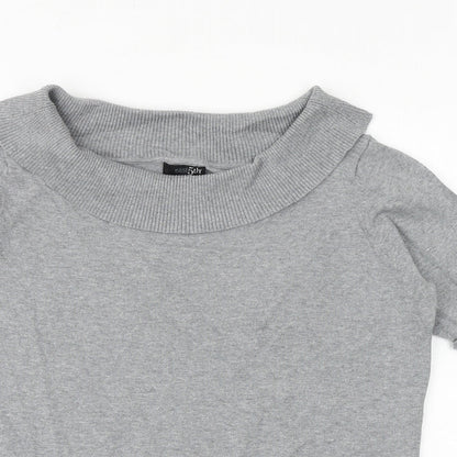 East 5th Womens Grey Round Neck Cotton Pullover Jumper Size L