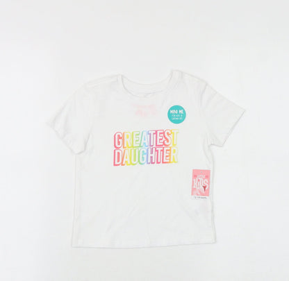 Mini Me Baby White 100% Cotton Pullover T-Shirt Size 12-18 Months Round Neck Pullover - Greatest Daughter