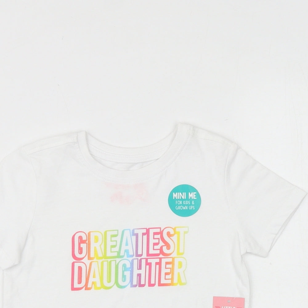 Mini Me Baby White 100% Cotton Pullover T-Shirt Size 12-18 Months Round Neck Pullover - Greatest Daughter