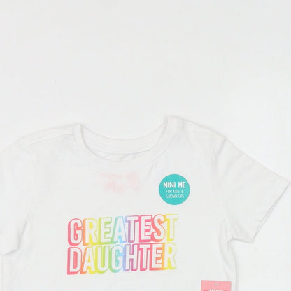 Mini Me Baby White 100% Cotton Pullover T-Shirt Size 12-18 Months Round Neck Pullover - Greatest Daughter