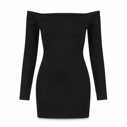 PRETTYLITTLETHING Womens Black Polyester Bodycon Size 4 Off the Shoulder Pullover - Bardot