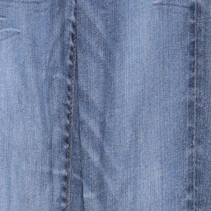Express Jeans Womens Blue Cotton Straight Jeans Size 32 in Regular Zip