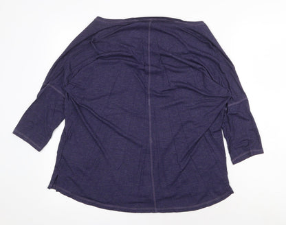 F&F Womens Blue Viscose Basic Blouse Size 10 Boat Neck