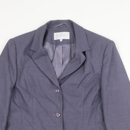 Autonomy Womens Grey Polyester Jacket Suit Jacket Size 14