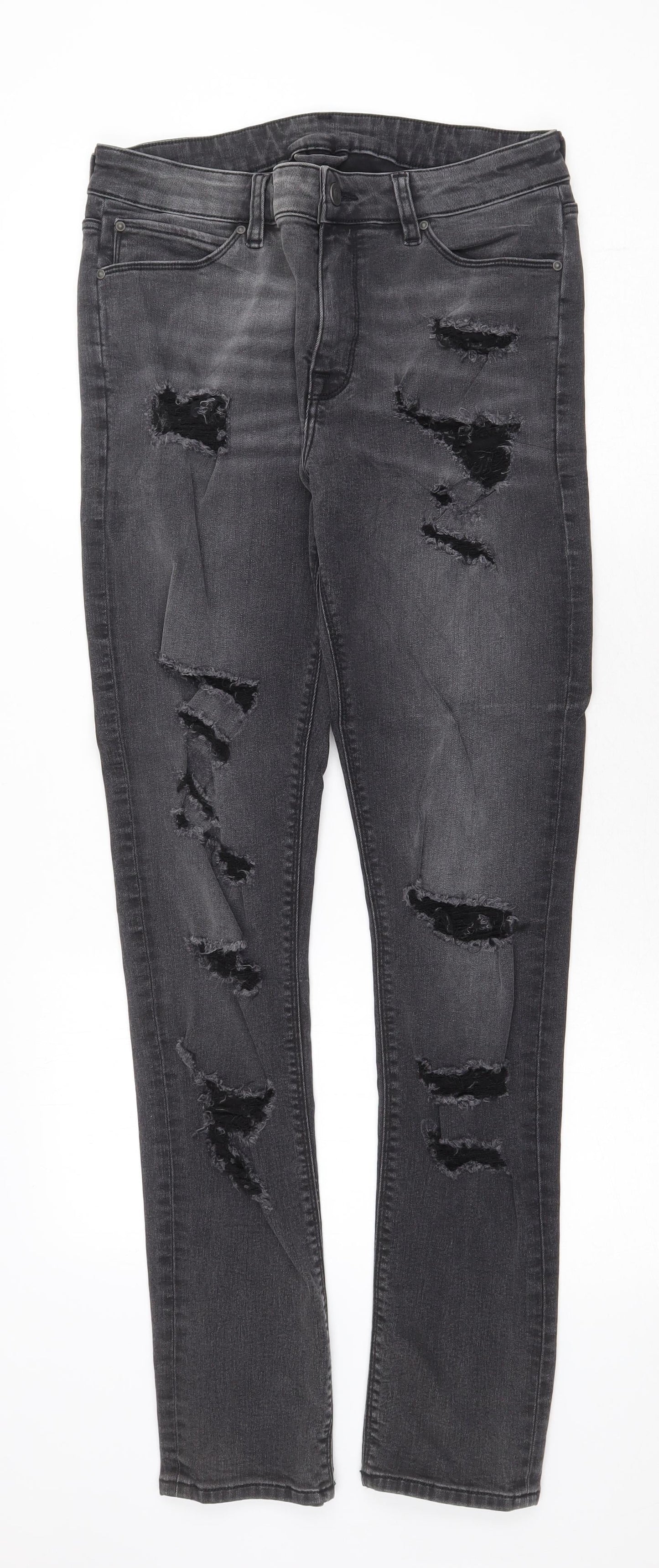 Womens UK Size 32 in Preworn Regular Fit Skinny Grey Jeans