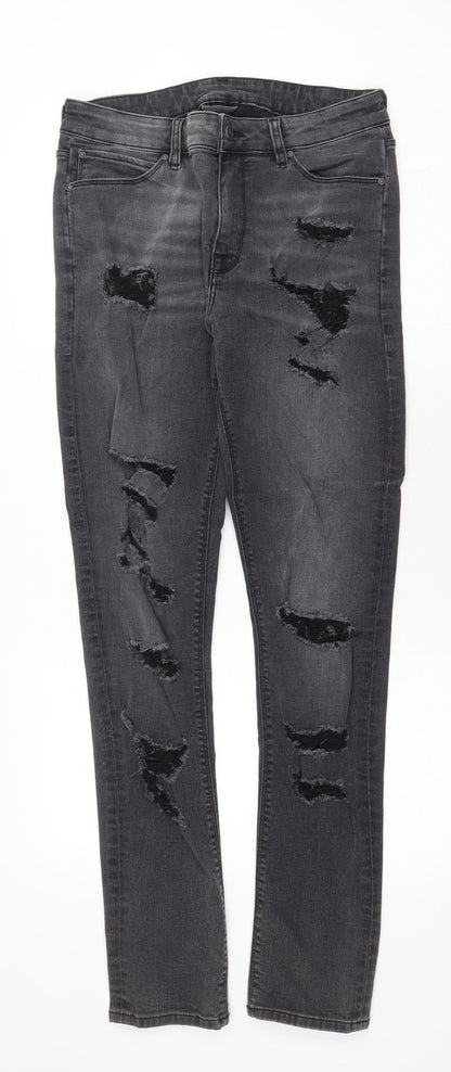 Womens UK Size 32 in Preworn Regular Fit Skinny Grey Jeans