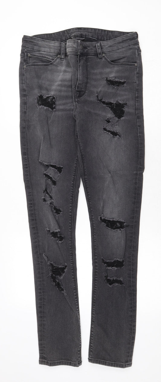 Womens UK Size 32 in Preworn Regular Fit Skinny Grey Jeans