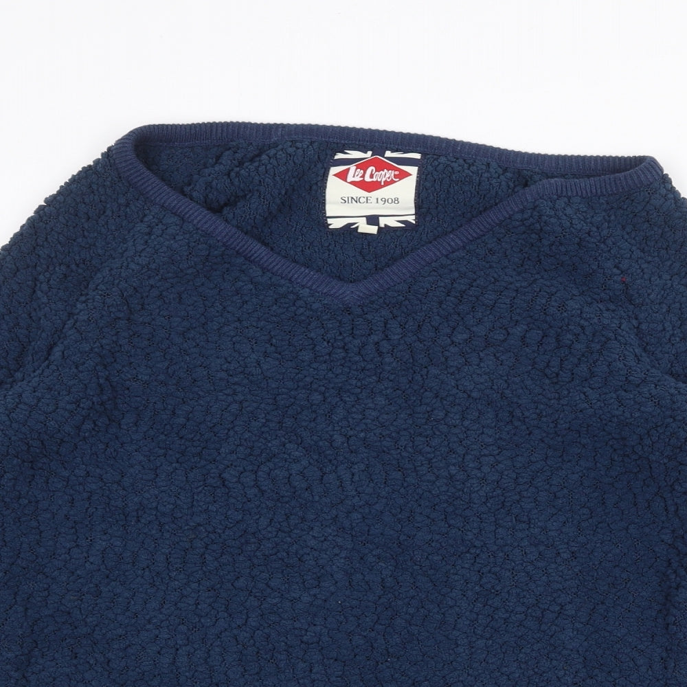 Lee Cooper Womens Blue V-Neck Polyester Pullover Jumper Size 10