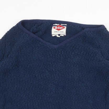 Lee Cooper Womens Blue V-Neck Polyester Pullover Jumper Size 10