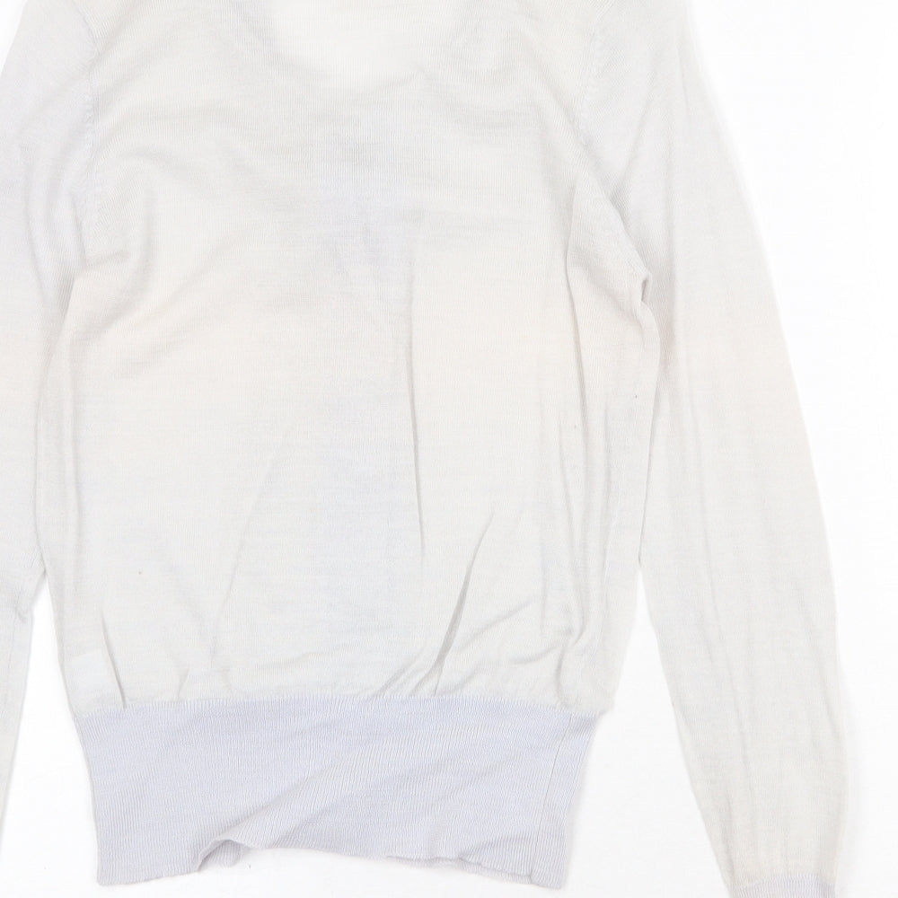 Miss JCL Womens Grey Round Neck Acrylic Cardigan Jumper Size M