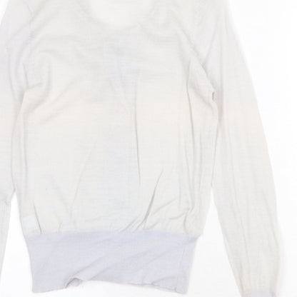 Miss JCL Womens Grey Round Neck Acrylic Cardigan Jumper Size M