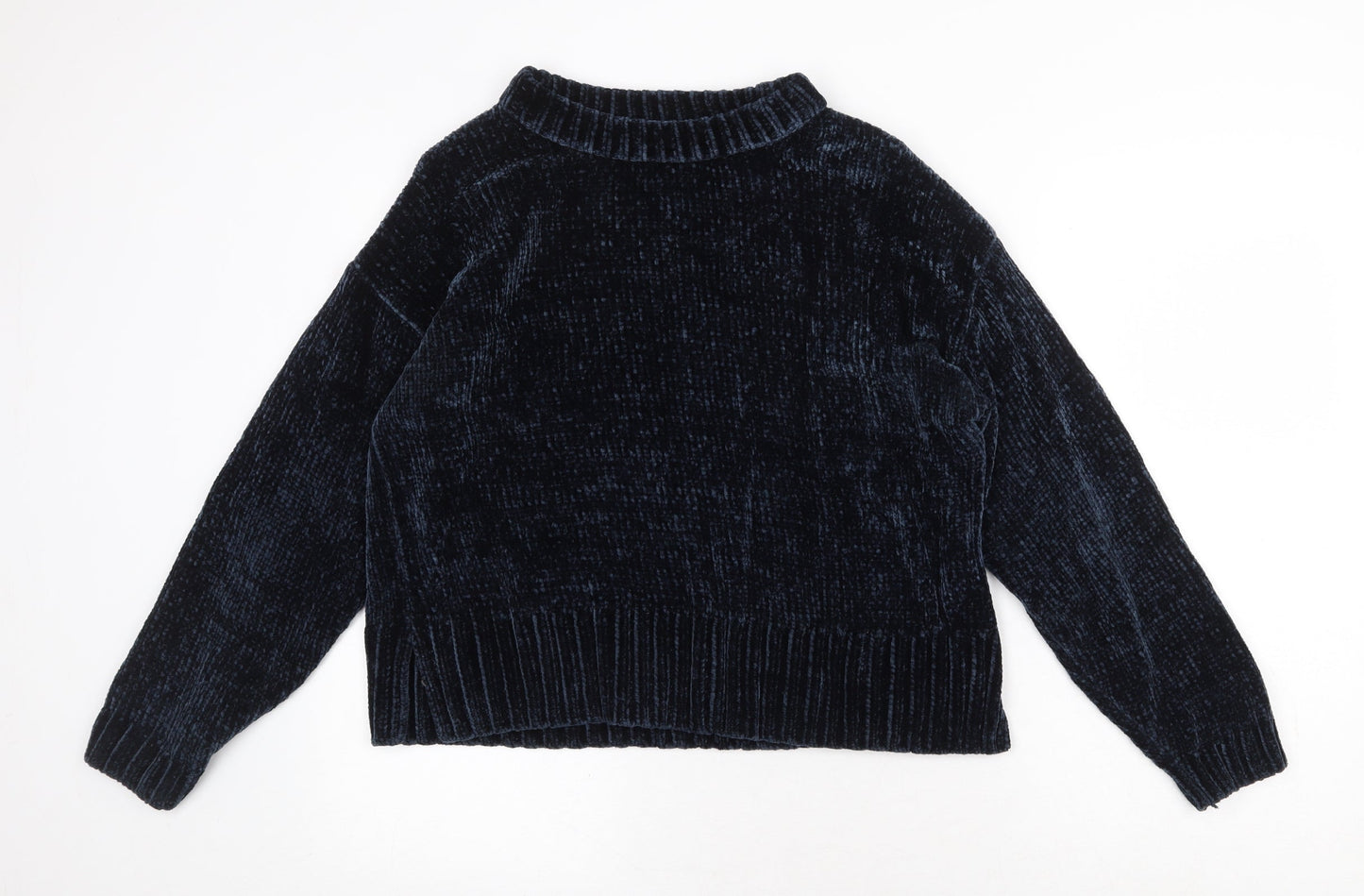 Marks and Spencer Womens Blue Round Neck Polyester Pullover Jumper Size M