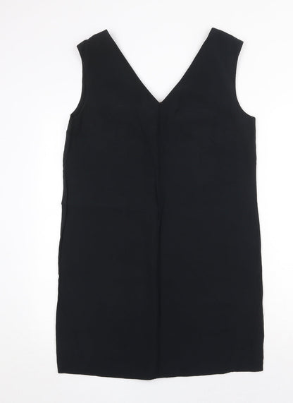 Mango Womens Black Viscose Shift Size M V-Neck Pullover