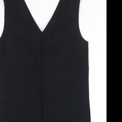 Mango Womens Black Viscose Shift Size M V-Neck Pullover