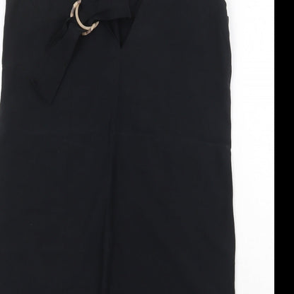 Mango Womens Black Viscose Shift Size M V-Neck Pullover