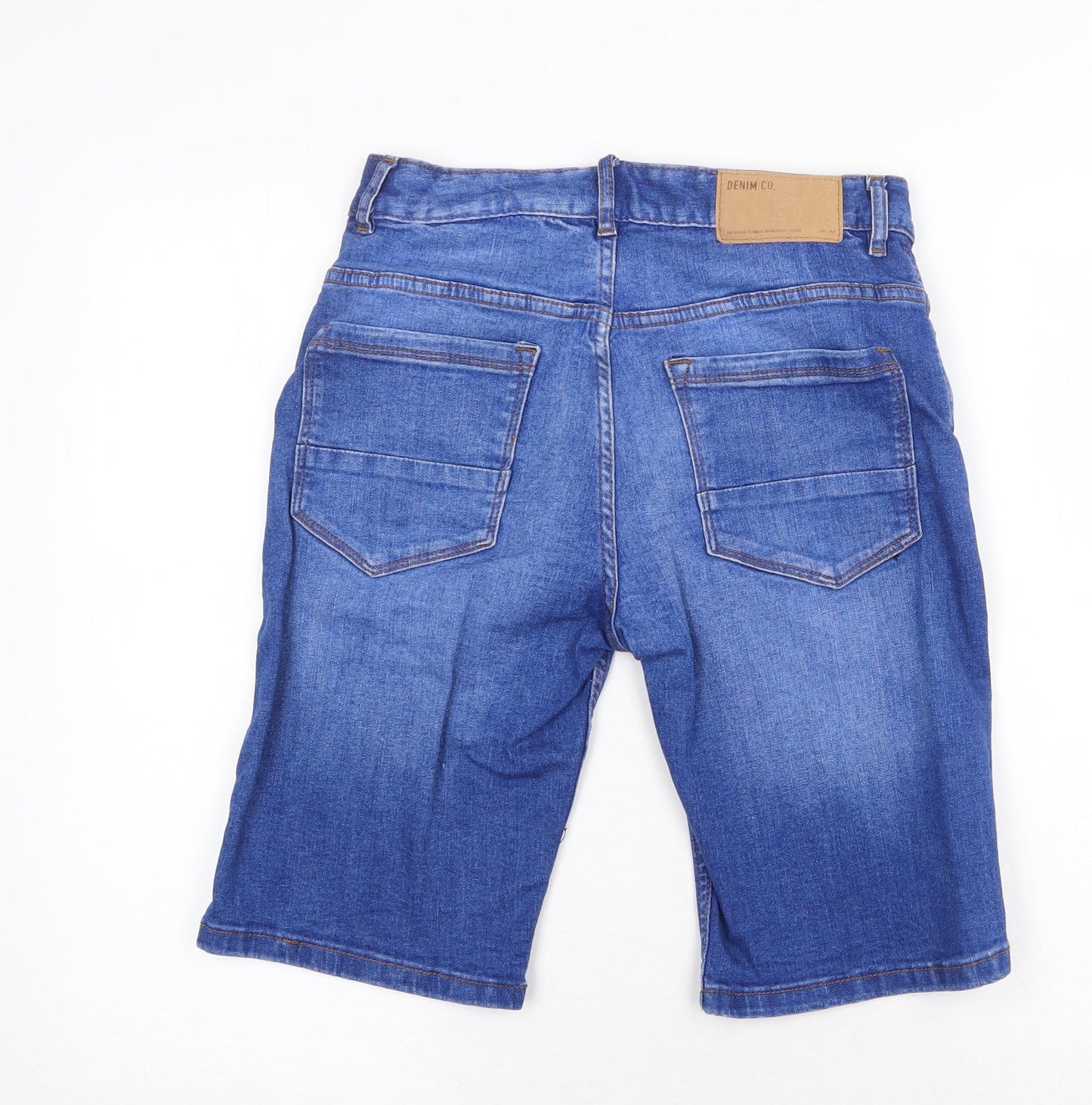 Denim & Co. Womens Blue Cotton Skimmer Shorts Size 28 in Regular Zip