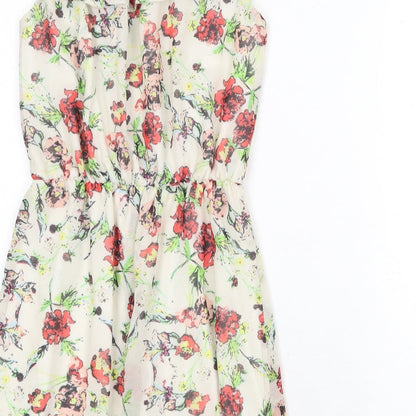 Oh My Love Womens Grey Floral Polyester Playsuit One-Piece Size S Pullover - Bardot