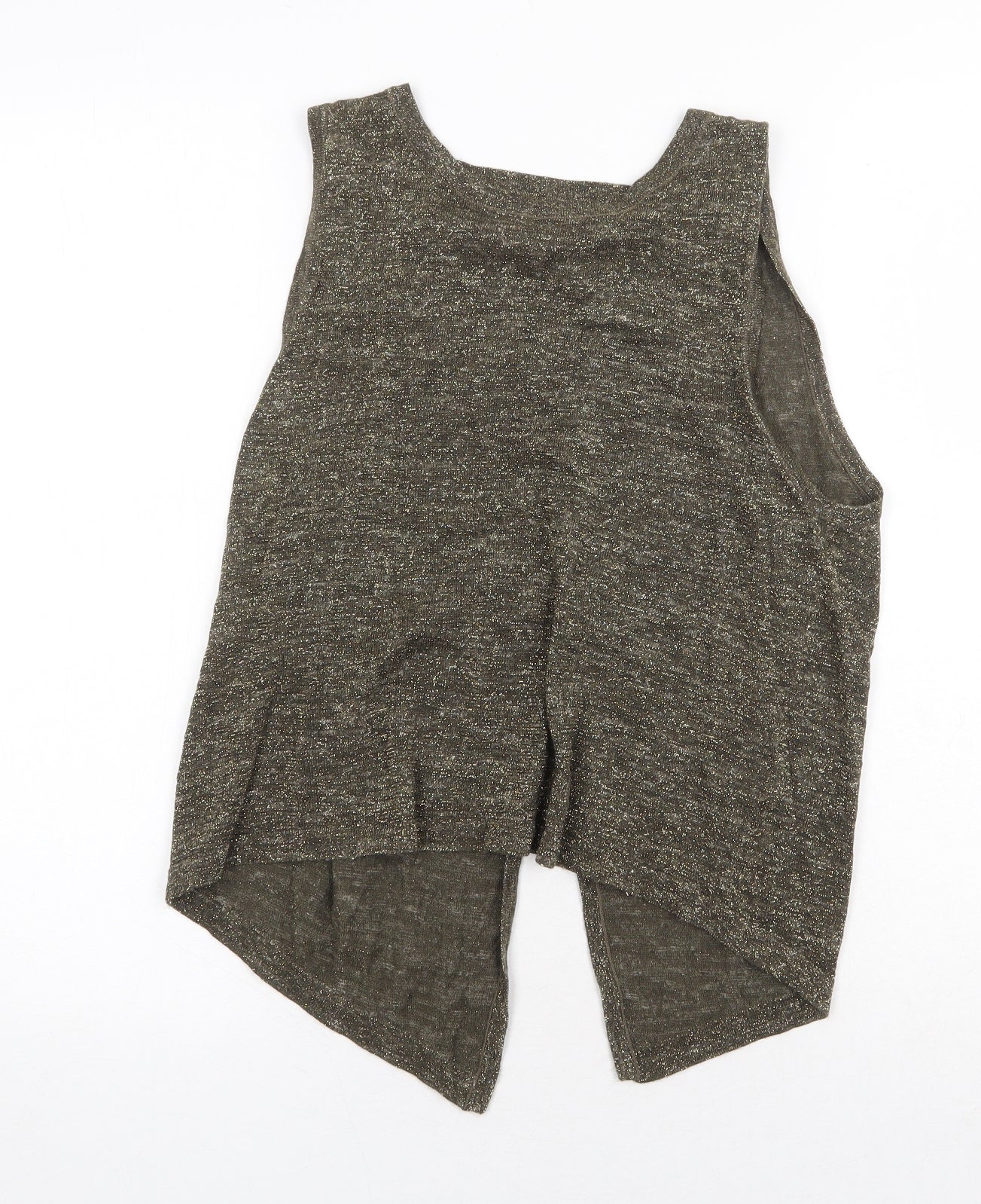 Womens UK Size 8 River Island Green Basic Tank