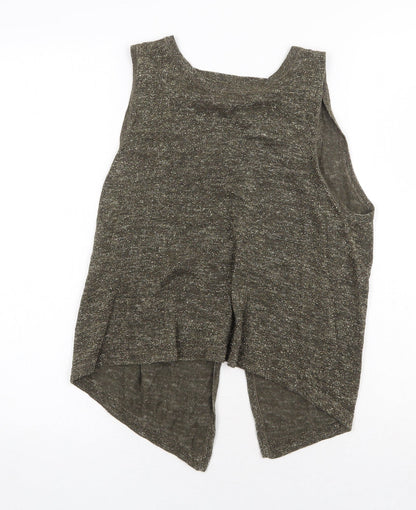 Womens UK Size 8 River Island Green Basic Tank