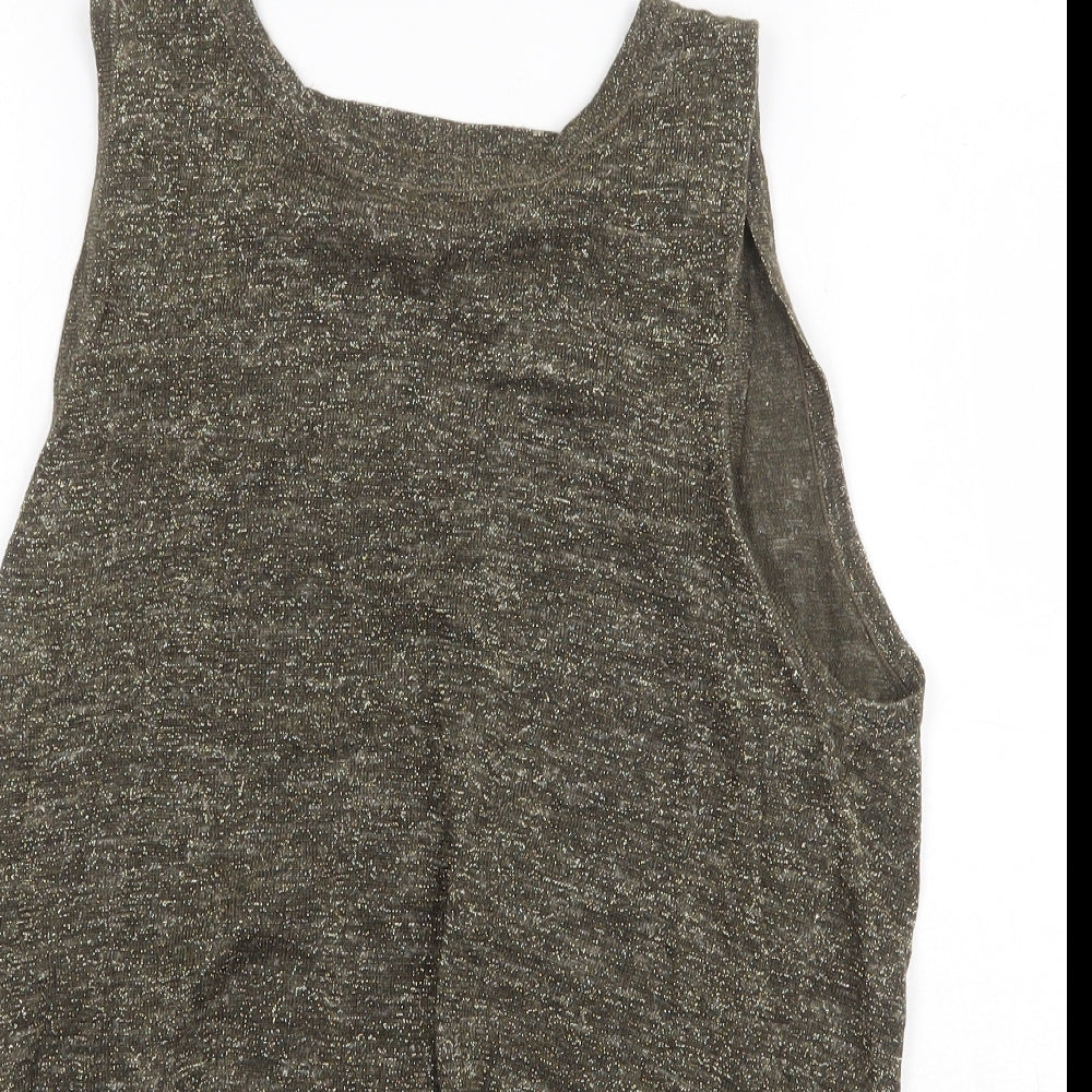 Womens UK Size 8 River Island Green Basic Tank