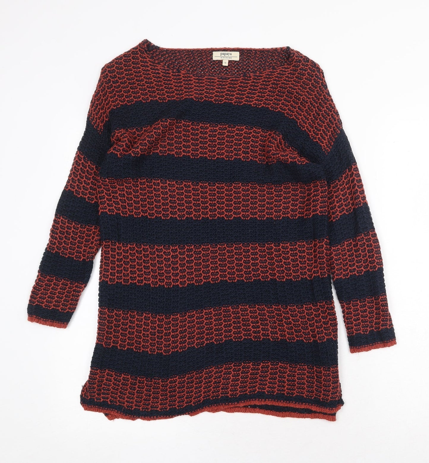Womens UK Size S Papaya Orange Pullover Jumper