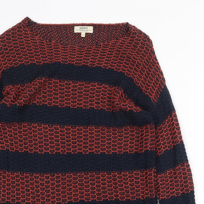 Womens UK Size S Papaya Orange Pullover Jumper