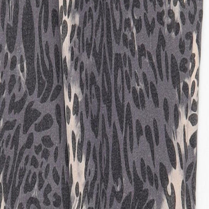 Ribbon Womens Grey Animal Print Cotton Skinny Jeans Size 8 Regular Zip - Leopard Pattern