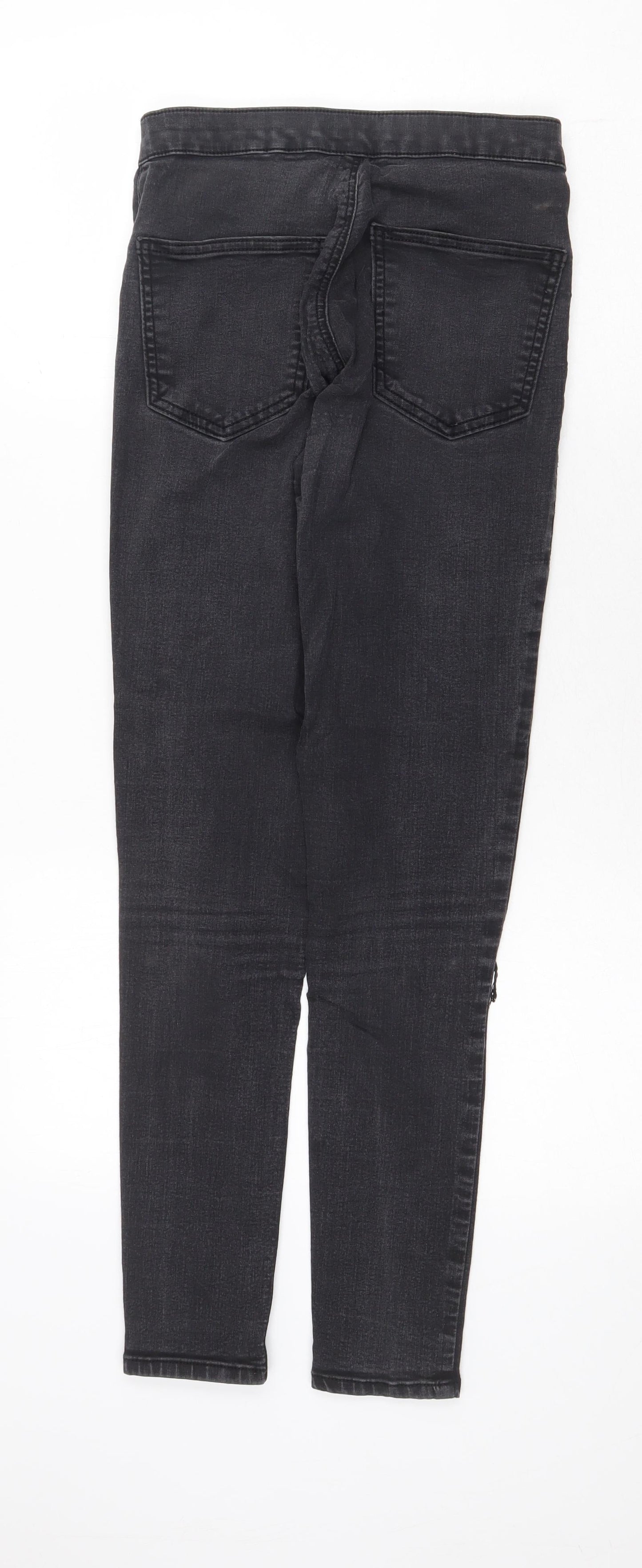 Topshop Womens Grey Cotton Skinny Jeans Size 28 in Regular Zip