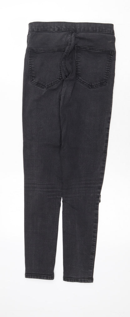 Topshop Womens Grey Cotton Skinny Jeans Size 28 in Regular Zip