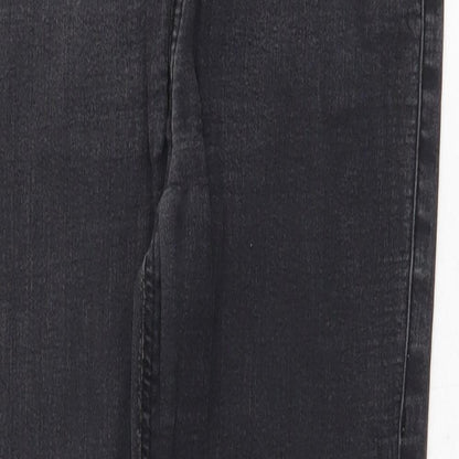Topshop Womens Grey Cotton Skinny Jeans Size 28 in Regular Zip