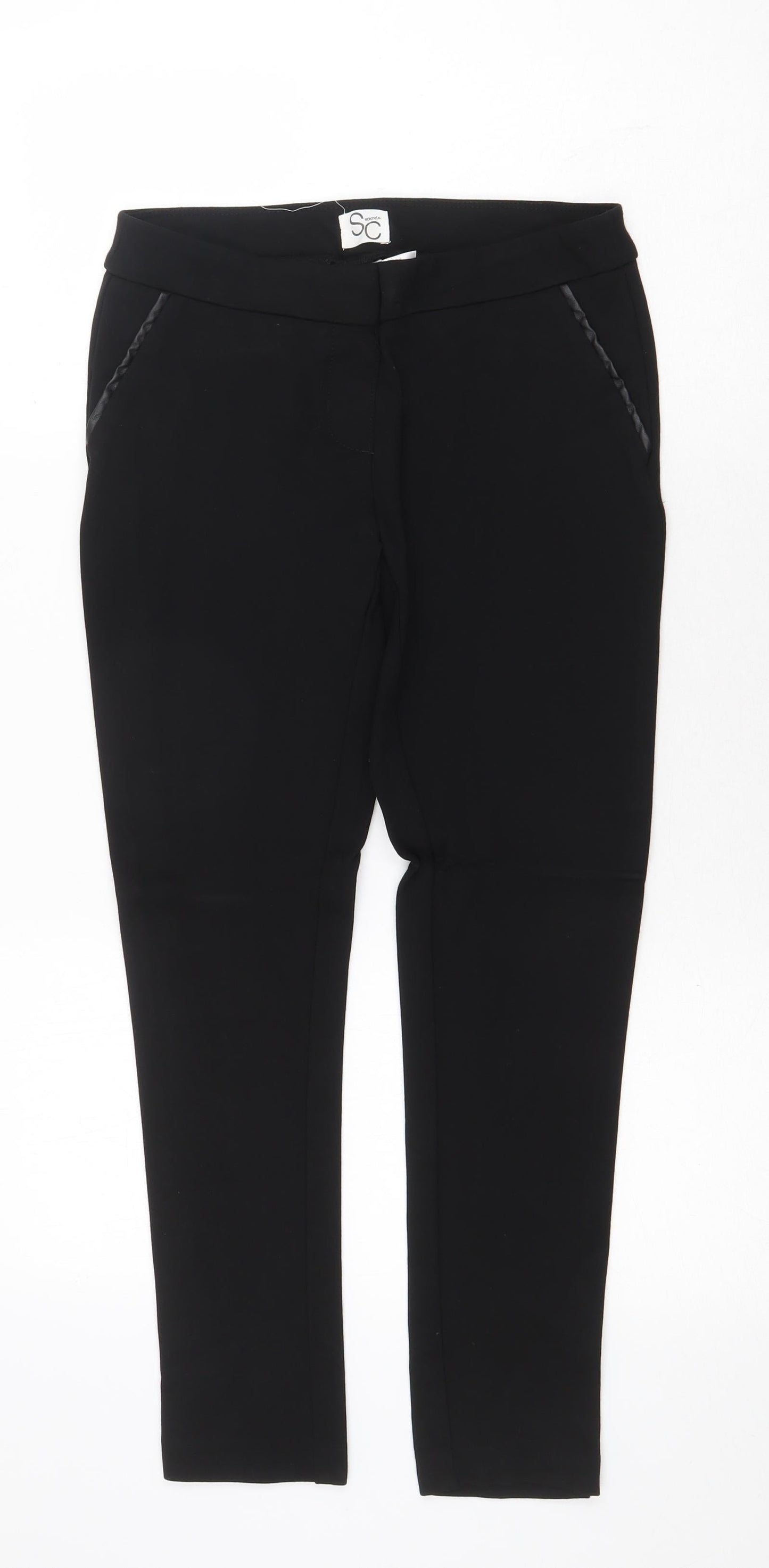 SC Montreal Womens Black Viscose Trousers Size 28 in Regular Zip