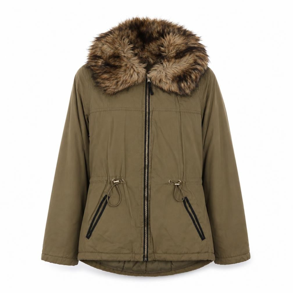 Womens UK Size 6 Papaya Green Parka Coat