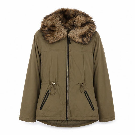 Womens UK Size 6 Papaya Green Parka Coat