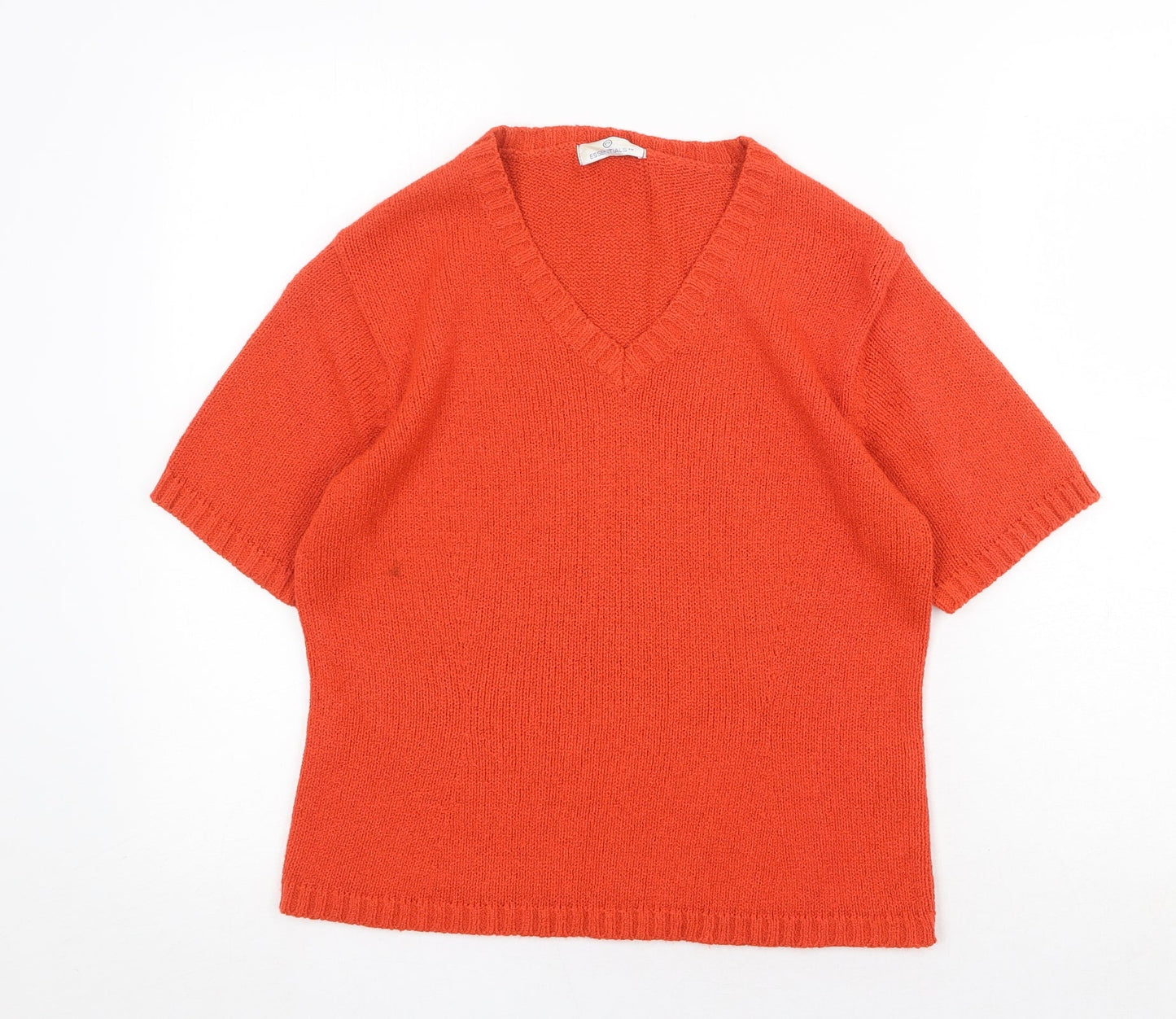 Womens UK Size 14 Essentials Orange Pullover Jumper